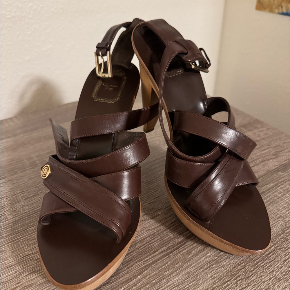 Dior Dark Brown Strappy Heels